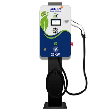 22kW commercial EV charger station for electric vehicles by Scaler Energy Solutions, designed for fast and efficient EV charging.