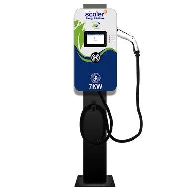 Public EV charging station with 7KW capacity from Scaler Energy Solutions, ideal for electric vehicle charging