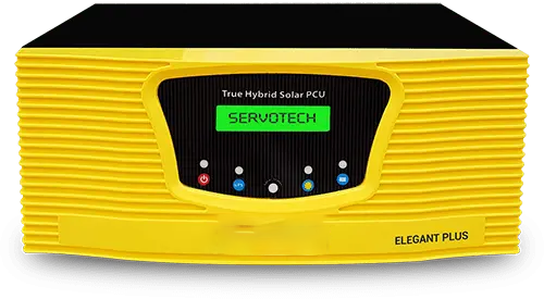 Solar Hybrid Inverter by Servotech high efficiency true hybrid solar PCU for home and commercial solar energy systems.