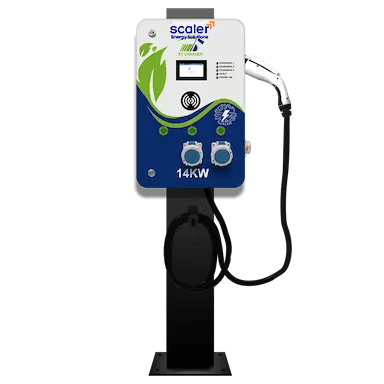14kW commercial EV charger station for electric vehicles by Scaler Energy Solutions, designed for fast and efficient EV charging.
