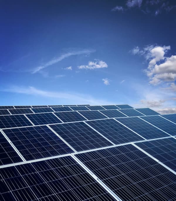 Large array of solar panels installed under clear skies for maximum solar power generation.