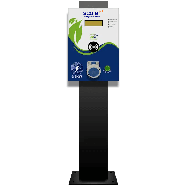 Public EV charging station with 3.3KW capacity from Scaler Energy Solutions, ideal for electric vehicle charging